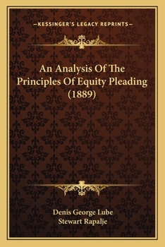 Paperback An Analysis Of The Principles Of Equity Pleading (1889) Book