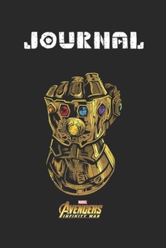 Journal: Marvel Avengers Infinity War Gauntlet Gems Graphic Blank Journal Notebook Size for Diary Student Teacher Friend with 120 Pages of 6inx9in Blank Ruled Line Paper