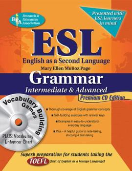 Paperback ESL Intermediate/Advanced Grammar W/Vocab Builder W/CD-ROM Book