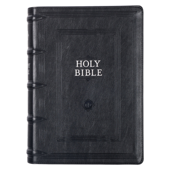 Leather Bound KJV Study Bible, Standard Print Faux Leather - Thumb Index, King James Version Holy Bible, Black Book