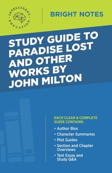 Paperback Study Guide to Paradise Lost and Other Works by John Milton Book