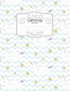 Paperback Composition Notebook: Kawaii College Ruled Narrow Line Comp Books for School - Summer Unicorn Float Book