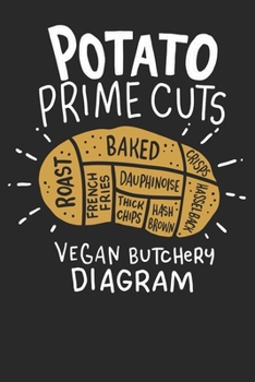 Paperback Notebook: Vegan Potato 6x9 Dot Grid 120 Pages Book