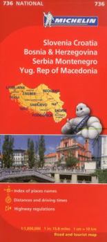 Map Michelin Slovenia, Croatia, Bosina & Herzegovina, Serbia, Montenegro, Yugoslavic Republic of Macedonia Book