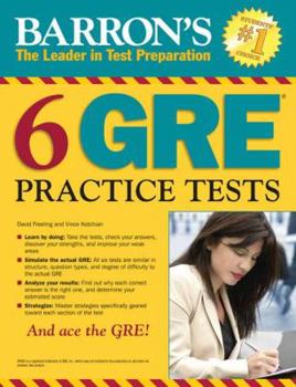 Paperback Barron's 6 GRE Practice Tests Book