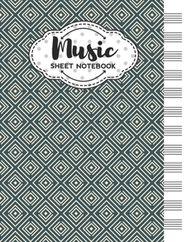 Paperback Music Sheet Notebook: Blank Staff Manuscript Paper with Art Deco Themed Cover Design Book