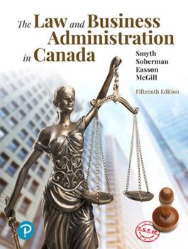 Hardcover Law and Business Administration in Canada, The Book