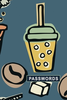 Paperback Low Vision Password Record Book With Bold Lines on White Paper: 6" x 9" Notebook with 3/4" Wide Rule for Visually Impaired Drink Cups Cover Book