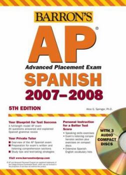 Paperback Barron's AP Spanish Advanced Placement Exam [With 3 Audio CDs] Book