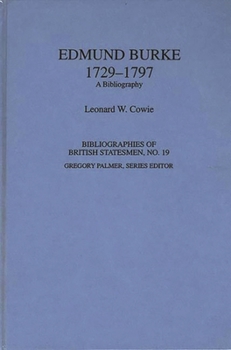 Hardcover Edmund Burke, 1729-1797: A Bibliography Book