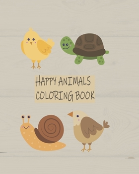 Paperback Happy Animals Coloring Book