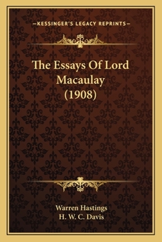Paperback The Essays Of Lord Macaulay (1908) Book