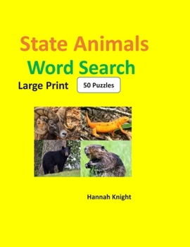 Paperback State Animals: 50 Puzzles [Large Print] Book