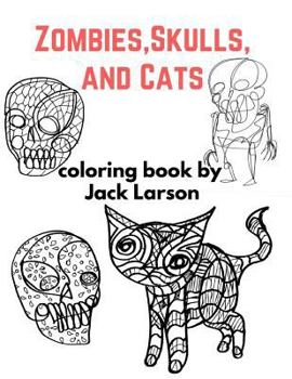 Paperback Zombies, Skulls, and Cats Coloring Book