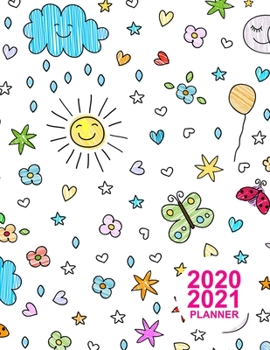2020 2021 Planner: Pretty Daily, Weekly and Monthly Planner 2 Years | Agenda Schedule Organizer Logbook and Personal Journal Diary | 24 Months ... Book | Cover Design Code DT 00102995