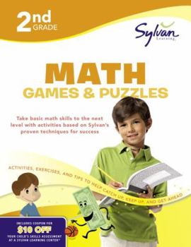 Paperback Second Grade Math Games & Puzzles (Sylvan Workbooks) Book