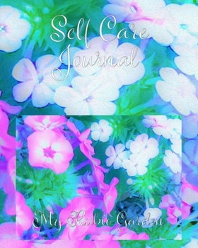 Paperback Self Care Journal: Pink, Green, Blue and White Garden Phlox Flowers Book