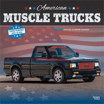 Calendar American Muscle Trucks Official 2026 12 X 24 Inch (Hanging) Monthly Square Wall Calendar Foil Stamped Cover Plastic-Free Book