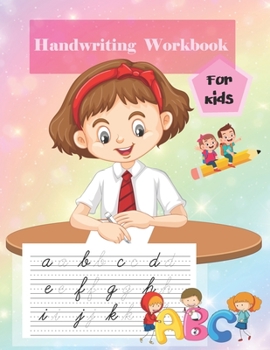 Paperback Handwriting Workbook: Cursive Handwriting Workbook For Kids - Perfectly sized 8.5"x 11",110 Page Book