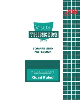 Paperback Visual Thinkers Square Grid, Quad Ruled, Composition Notebook, 100 Sheets, Large Size 8 x 10 Inch White Cover Book