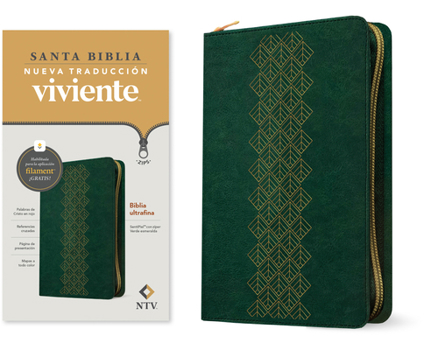 Biblia ultrafina NTV de zíper, con Filament (SentiPiel, Verde esmeralda, Letra Roja) (Spanish Edition)