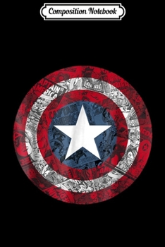 Paperback Composition Notebook: Marvel Captain America Avengers Shield Comic Graphic Journal/Notebook Blank Lined Ruled 6x9 100 Pages Book