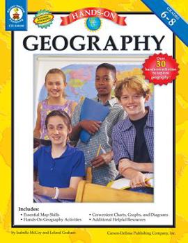 Paperback Hands-On Geography, Grades 6 - 8 Book