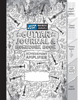 Paperback Guitar Journal and Homework Book (Black) Book