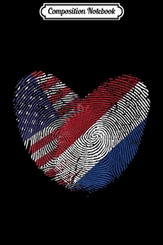 Composition Notebook: Dutch American fingerprint flag 4th of July Journal/Notebook Blank Lined Ruled 6x9 100 Pages