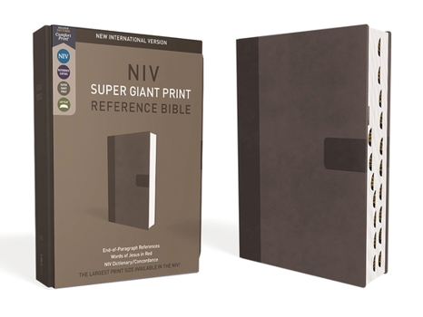 Imitation Leather Niv, Super Giant Print Reference Bible (Font Size: 16.5-Point), Leathersoft, Gray, Red Letter, Thumb Indexed, Comfort Print [Large Print] Book