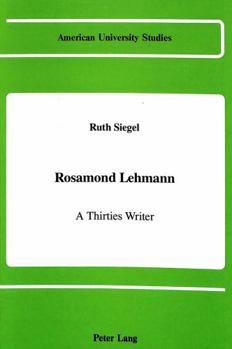 Hardcover Rosamond Lehmann - A Thirties Writer Book
