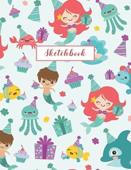 Paperback Sketchbook: Mermaids and Mermen Journal for Kids Extra Large 8.5x11 Drawing Pad for Sketching and Doodling Book