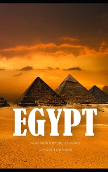 Paperback Egypt Note Monthly 2020 Planner 12 Month Calendar Book