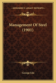 Paperback Management Of Steel (1901) Book