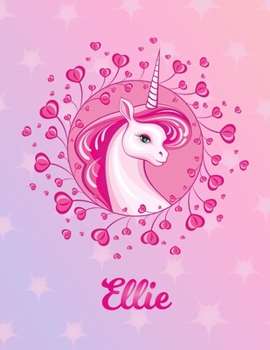 Ellie: Unicorn Large Blank Primary Sketchbook Paper | Pink Purple Magical Horse Personalized Letter E Initial Custom First Name Cover | Drawing Sketch ... | Art Sketch Book| Create & Learn to Draw