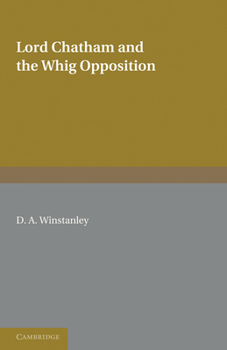 Paperback Lord Chatham and the Whig Opposition Book
