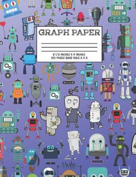Graph Paper: Notebook Robot Party Robotic Club Cute Pattern Cover Graphing Paper Composition Book Cute Pattern Cover Graphing Paper Composition Book