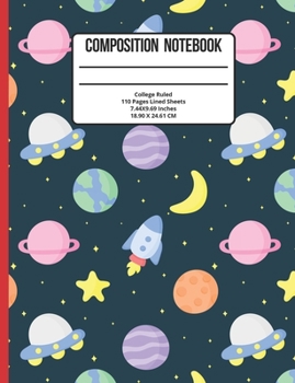 Paperback Composition Notebook College Ruled: Astronaut 110 Pages Book