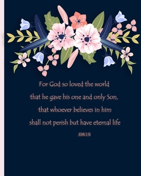 Planner Weekly Monthly: John 3:16 Navy Blue Calendar Schedule Organizer with Inspirational Quotes Inside (Diaries with Bible Verse for Women)