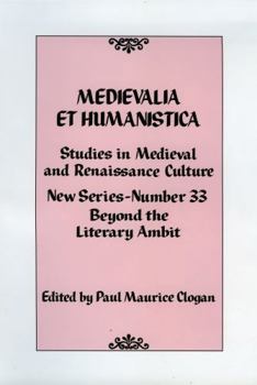 Hardcover Medievalia Et Humanistica, No. 33: Studies in Medieval and Renaissance Culture Book