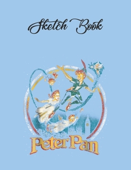 SketchBook: Disney Peter Pan Lost Boys Club Logo Cute Theme Marble Size SketchBook Blank Pages Rule Unlined for Girls Teens Kids Journal for Kids 110 Pages of 8.5"x11" for Drawing Sketching Doodling