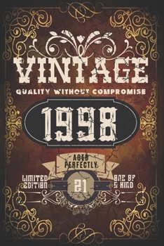 Vintage Notebook: 21st Birthday Gifts For Him. Blank Lined Paperback Journal. Original And Funny Present For Any 21 Year Old Men.