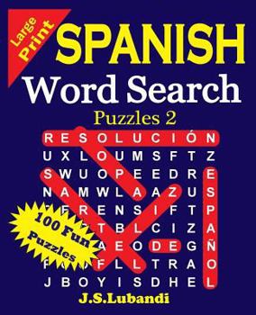 Paperback Large Print Spanish Word Search Puzzles 2 [Spanish] [Large Print] Book
