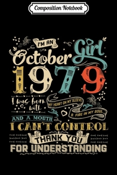 Composition Notebook: Classic 40th birthday gift Mens womens Vintage October 1979  Journal/Notebook Blank Lined Ruled 6x9 100 Pages