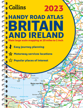 Spiral-bound 2023 Collins Handy Road Atlas Britain and Ireland Book