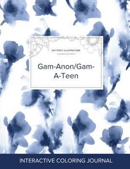 Adult Coloring Journal: Gam-Anon/Gam-A-Teen (Butterfly Illustrations, Turquoise Stripes)
