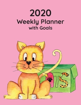 Paperback 2020 Weekly Planner with Goals: Schedule your days to achieve your dreams in this adorable 8.5 x 11 cute kitty cat with a box notebook with space for Book