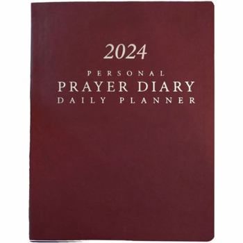 Hardcover 2024 Personal Prayer Diary and Daily Planner - Burgundy (Italian Vinyl, Smooth) Book
