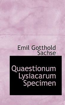 Paperback Quaestionum Lysiacarum Specimen Book