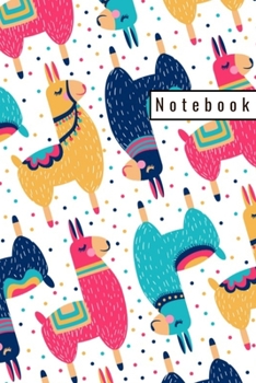 Paperback Notebook: Llama Alpaca Colourful Animal Pattern Notebook To Write In For School Work Planner Journal Organizer Diary To Do List Book